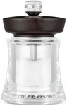 Cole & Mason Holborn Acrylic Salt Mill - Compact Hand Grinder - Acrylic Kitchen Tool with Adjustable Grind Setting - Easy-to-Clean Grinder with Premium Design - Chocolate Salt Mill, 3.75"