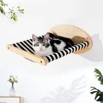 SPAKITCHCE Cat Hammock Wall Mounted - Cat Shelves and Perches for Wall, Cat Wall Bed Furniture for Sleeping, Playing, Climbing, and Lounging Black and White Hammock for Indoor