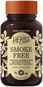Herbs Etc. Smoke Free Softgels - Lung Support Supplement - Soothes Edginess During Lifestyle Transitions - Lobelia, Passionflower & Fresh Milky Oats - Gluten-Free & Organic - 60 Count (60 Servings)