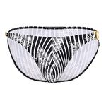 Andrew Christian Holiday Buckle Bikini with Almost Naked, Black/White, X-Small