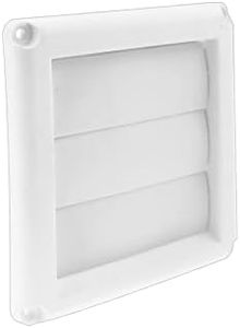 TTZEZE 6" Plastic Louvered Vent Cover with Fabric Fine Screen for Dryer Vent Cover,Kitchen Wall Vent Exhaust Fan Cover with Installation Screws White Active Louvered