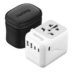 Worldwide Travel Adapter with USB C, Hotimy Universal Plug Adaptor with 5.6A Multi USB Ports (3 USB C + 2 USB A) International Socket 10A Fuses, Travel Plugs for Europe UK US AUS (Type C/G/A/I)