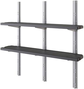 Suncast Vertical Shed 2 Shelf Kit, Space Saving Shelving for Wall Mount Outdoor Storage Structures, 50" W x 11.25" D x 46.75" H, Black