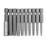 Bestgle 10pcs 5/64-5/16 Magnetic Inner Hexagon Head Screwdriver Bits Set SAE Hex Head Allen Wrench Drill Bit Set with 1/4 Inch Hex Shank, 50mm Length