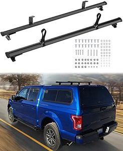 Mountainpeak 500LB Capacity Pickup Truck Topper Ladder Rack Camper Shell Roof Rack for Van Trailer Truck Cap Rack - 60" Crossbar Aluminum Black