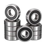 HiPicco 608-2RS Deep Groove Ball Bearings, ID 8mm x OD 22mm x Width 7mm Miniature Bearings, Double Rubber Sealed Ball Bearing Pre-Lubricated Chrome Steel Z2 Lever 10pcs