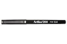 Artline 200 Fineline Writing Pens, 0.4 mm Writing Width, Black, 12 Pack (EK-200N)