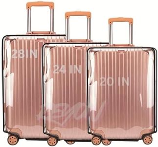 3pcs Luggage Cover Thicken Clear PVC Suitcase Cover, 20" 24" 28" in Luggage Protector Suitcase Cover Waterproof Dustproof Anti-Scratch for Travel Luggage Suitcase