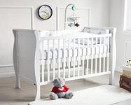 MCC Solid Wooden Baby Cot Bed Savannah City Sleigh Cotbed Toddler Bed & Premier Water Repellent Mattress - Made in England…