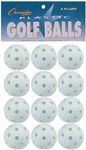 Champion Sports Plastic Golf Balls for Golf Practice, 12 Pack, White - Durable, Hollow Golf Wiffle Ball Set for Kids, Beginners - Lightweight Golf Ball with Limited Flight - Premium Golf Equipment