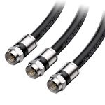 Cable Matters 3-Pack CL2 in-Wall Rated (CM) Quad Shielded Coaxial Cable 6 ft (RG6 Cable, Coax Cable) in Black