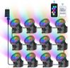 CREPOW RGB Underwater Pond Lights, Super Bright LED Submersible Fountain Light Colored Landscape Spotlights, Bluetooth APP Control IP68 Waterproof for Fish Aquarium Tank Garden Yard Pool (Set of 12)