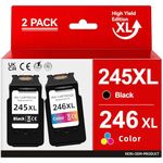 PG-245XL/CL-246XL Combo Pack High Capacity for Canon Printer Ink 245 246 Compatible for Pixma TS3420 TS3400 MX492 MX490 MG3022 MG2522 TR4520 TS3120 TR4522 TR4500 TR4527 MG2920 Printer