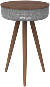 Sevenaire Saturn 360 Degree Surround Sound and Deep Bass Bluetooth Speaker Home Theatre with Wireless Charging Modern and Functional Coffee Bed Side Smart Table (Dark Walnut)