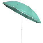 Caribbean Joe Beach Umbrella, Portable Outdoor Sun Umbrella with UV Protection, Sand Screw Anchor, Shoulder Carry Bag, Full 6 ft Arc, Mint