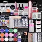 Morovan Acrylic Nail Kit for Beginners: Professional Nails Kit Acrylic Set With Everything Complete Starter Kit - with 3 Colors Acrylic Powder and Glitter Nail Powder