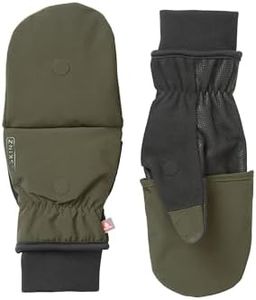 SEALSKINZ | Walpole | Water Repellent Cold Weather Convertible Leather Mitten | Magnetic Clasp Converts to Fingerless for Dexterity | Sheepskin Leather