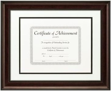 Craig Frames 11 x 35,6 cm Noyer foncé Document Cadre, White/Black Double Mat - 8.5x11 Opening, 1.47" Wide Ornate Mahogany Frame