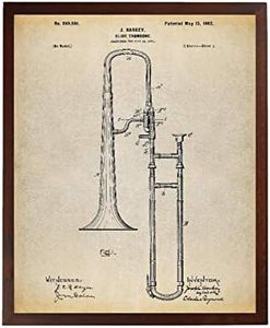 Turnip Designs Slide Trombone Patent Poster Art Print Music Room Decor Band Director Jazz Art Trombone Art TNP52