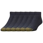 Gold Toe Men's 656P Cotton Quarter Athletic Sock, Black, Shoe Size: 6-12.5