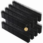 KADAX Plastic Bird Spikes, 51 x 4 x 3 cm, Wall Spikes, Fence Tops Spikes, Pigeon Repellent, Deterrent for Birds, Cats, Anti Climb Spikes, Squirrel Repellent (48, Black)