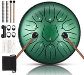 Steel Tongue Drum 11 Note 6 Inches D-Key Tank Drum Handpan Drum Panda Balmy Drum Percussion Instrument for Meditation Entertainment Musical Education Concert Mind Healing Yoga