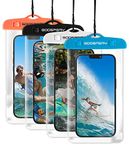 GOOSPERY [4-Pack] Universal Waterproof Phone Pouch, Underwater Cellphone Dry Case Beach Bag Compatible with iPhone 14 13 12 11 Pro Max Mini Xs XR, Galaxy S23 S22 S21 S20 Ultra Note20 up to 6.8"