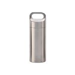 Portable Pill Case SENRISE Waterproof Pill Box Metal Small Pocket Keychain Medicine Case for Outdoor Travel Camping (Silver, Medium, 1PCS)