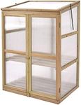 Giantex Garden Portable Wooden Cold Frame Greenhouse Raised Flower Planter Protection (30.0"X22.4"X42.9")