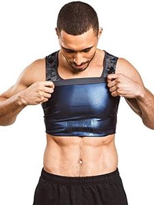 Sweat Shaper Men’s Premium Slimming Shapewear Workout Sauna Tank Top Vest (XX-Large-3X-Large, Grey Camo)