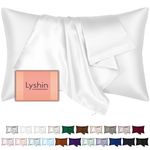 Mulberry Silk Pillow Cases Queen Size with Hidden Zipper, Ultra Smooth and Soft Breathable Cooling Silk Satin Pillowcase for Hair and Skin, Gifts for Women Men (Pure White, 20x30 Inches, 1 Pack)