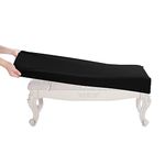 BUYUE Luxury Shoe Bench Cover, (36.5"- 48") L x (13.8"- 18") W Stretch Jacquard Washable Rectangle Long Dining Bench Slipcover (L, Black)