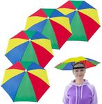 Guyuyii 4 Pack Umbrella Hat, Rainbo