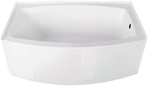 Aqua Eden VTDR603222R 60-Inch Acrylic 3-Wall Alcove Tub with Right Hand Drain Hole, White