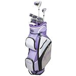 Golf Girl FWS3 Ladies Petite Clubs Set with Cart Bag, All Graphite, Right Hand, Purple