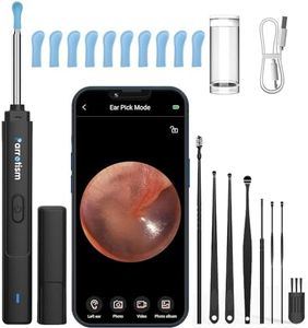 Parrotism Ear Wax Removal, Wireless Otoscope with 6 LED Lights, 2K HD Camera Ear wax Remover Cleaning Set – Compatible with iPhone and Android Devices – Adults, Kids and Pets (Y9)