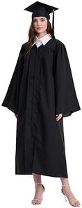 gradois Unisex Matte Graduation Cap and Gown 2024+2025 Tassel Set for High School &College Graduates Black