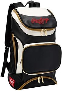 Rawlings EBA9S01 Baseball Bag (Backpack Type), Team Backpack, 9.8 gal (38 L), Black/White