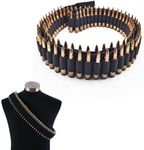 Tactical 100 Rounds 56" Rifle Pistol Bullet Cartridge Bandolier Ammo Belt Shell Holder Hunting Shooting for .357 7.62x39mm .38 .410 30-30 .270 9mm… (Black)