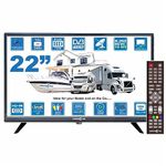 Unispectra® HD LED 240v 12v TV Freeview and SAT Tuner, USB Media Player, HDMI. 12V TVs for Motorhomes, Campervan, Caravan TV, Camping, Truck, Boat, Kitchen, Bedroom (22" TV)