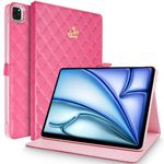 Topwin iPad Air 4 10.9 Inch 2020/ iPad Pro 11 Inch 2020 & 2018 Case, Crown Bling Diamond Cute PU Leather Smart Auto Sleep/Wake Shockproof for Apple iPad Air Gen 4/iPad Pro 11-in.2020&2018 (Rose Red)