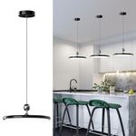 Siittoo Modern Led Pendant Light Fixtures,Dimmable Kitchen Island Lighting with Remote Control, Adjustable Height Mini Hanging Pendant Lighting for Dining Room Bedroom Living Room Hallway(37W,1Pack)