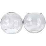 Rivqahra 2 Pack Clear Seeded Glass Globe Shade Replacement & Cover for Lighting Fixture, 5.9'' Diameter, Vanity Lamp Wall Sconces Chandelier Pendant Light, 1-5/8 inch Fitter, 5.9''x5.12''