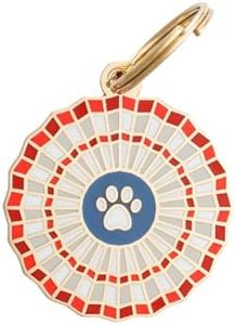 Two Tails Pet Company Personalized Americana Pet ID Tag - Custom Engraved Dog Tags for Pets - Patriotic Brass, Gold Plating