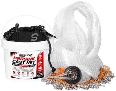 1.2 lb/ft Chain Cast Net, Throw Net with 304 Stainless Steel Chain Sinker | 1/2" Mesh , Fast Sinking Monofilament, 33ft Bold Rope with Soft Wristband, Stainless Steel Swivel & Tangle-reducing Horn