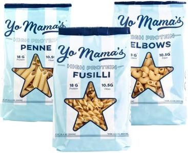 Yo Mama's Foods High Protein High Fiber 3 Variety Pasta (Fusilli, Penne and Elbow) | (3) 10.6 Ounce Bags. | Plant Based, Low Glycemic, and Gluten Free with Clean Ingredients