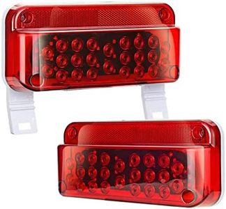 LIMICAR RV Camper Trailer Lights LED, 53 LED Red RV Camper Trailer Tail Light, Stop Turn Signal Brake Tail Light White License Plate Light Red Cover Reflex Lens Rectangular LED RV Camper Trailer Light