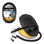 Milestone Camping 85830 5-Litre Foot Operated Air Pump/Suitable For All Inflatables/Includes 2 Nozzles/Lightweight & Portable / 26.5cm x 18.5cm