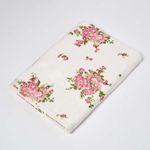 HOMESCAPES 100% Portuguese Cotton Cream Bath Sheet Pink, Coral and Green Floral Pattern