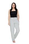 CUPID Women's Regular Fit Cotton Pyjamas Comfortable Night Pajamas Track Pant, Lowers, Daily Use Lounge Wear Pants for Ladies_Milange Grey_XL